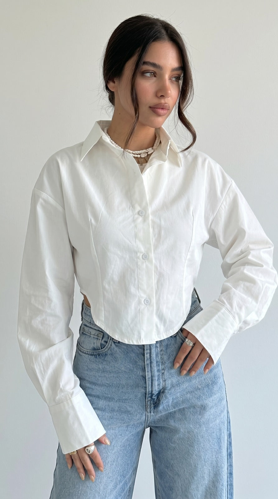 Poplin Crop Shirt