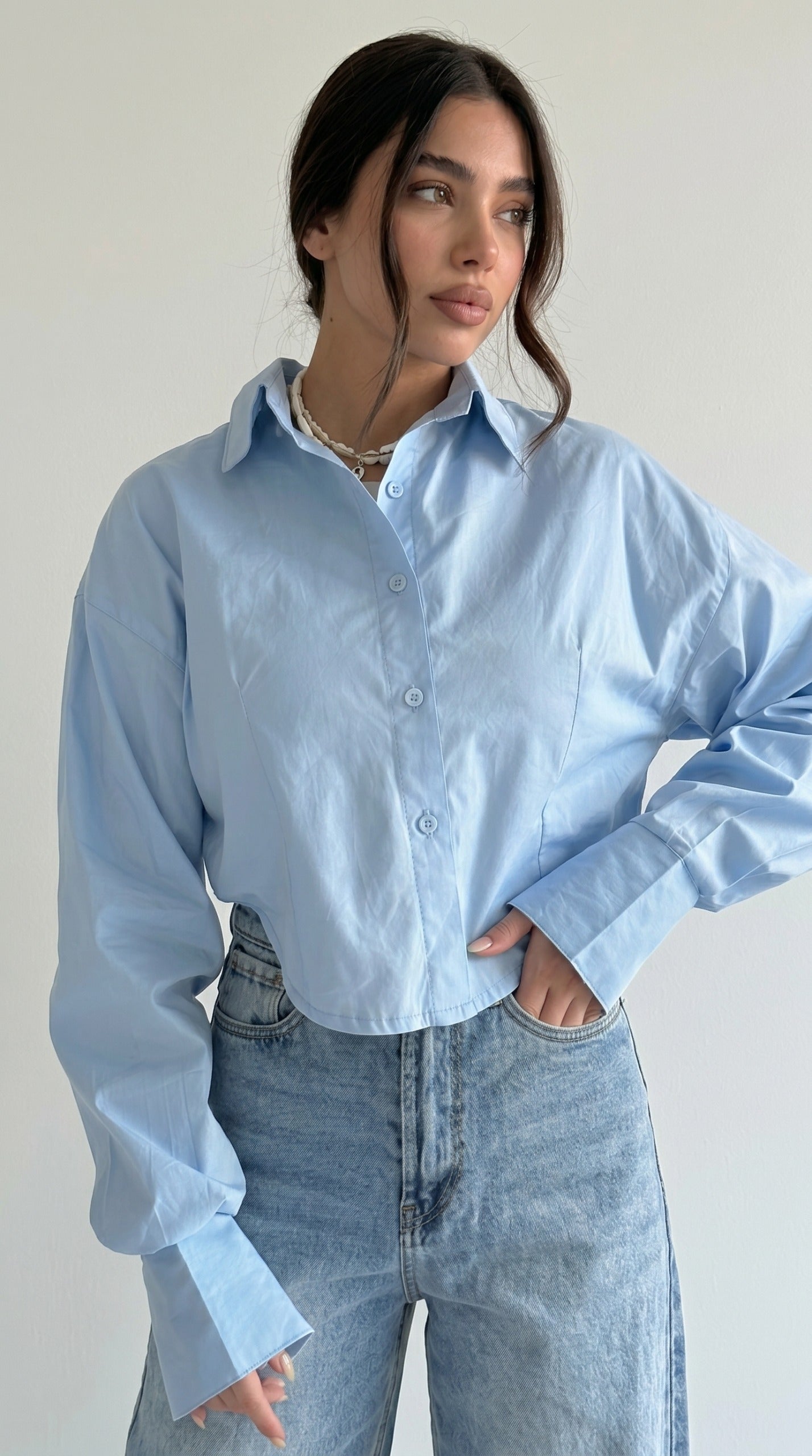 Poplin Crop Shirt