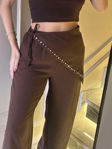 Linen wrap pants